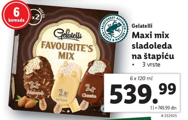 Gelatelli Maxi mix sladoleda na štapiću