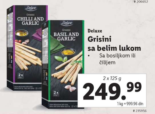 Deluxe Grisini sa belim lukom