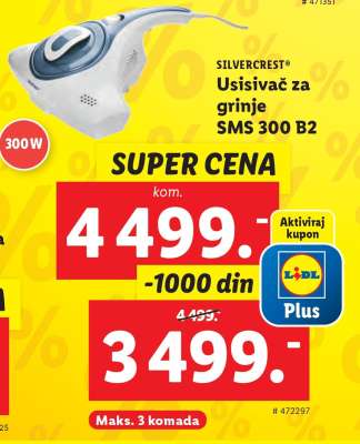 SILVERCREST Usisivač za grinje SMS 300 B2