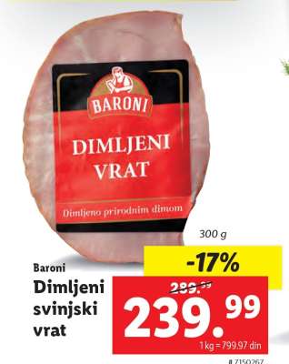 Baroni Dimljeni svinjski vrat