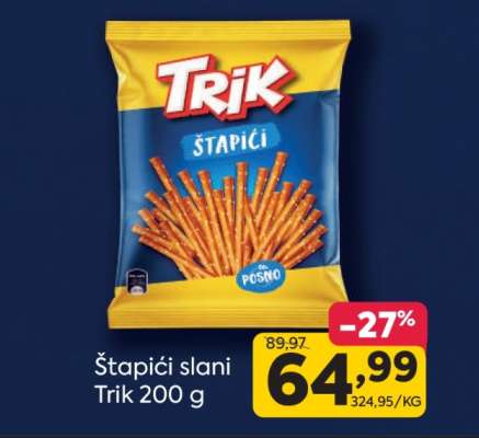 Štapići slani Trik 200 g