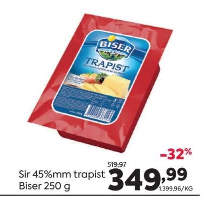Sir 45%mm Trapist Biser 250 g