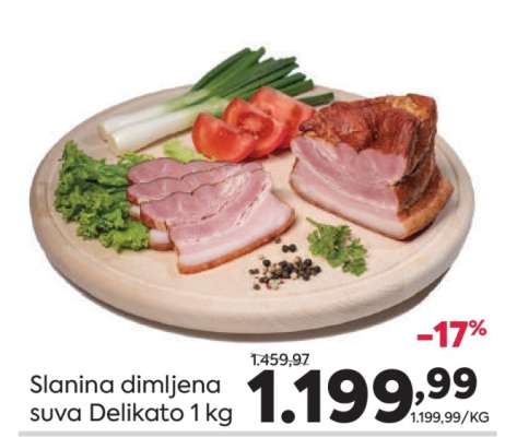 Slanina dimljena suva Delikato 1 kg