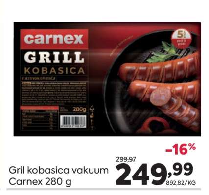 Gril kobasica vakuum Carnex 280 g