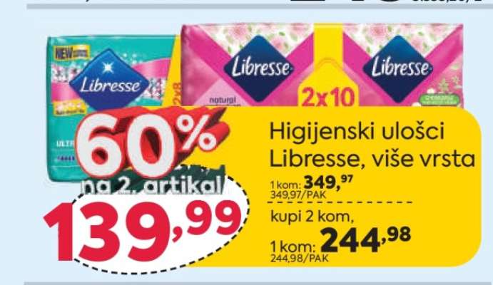 Higijenski ulošci Libresse više vrsta