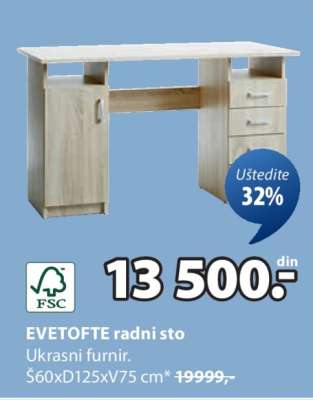 EVETOFTE RADNI STO