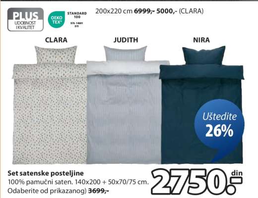 SET SATENSKE POSTELJINE