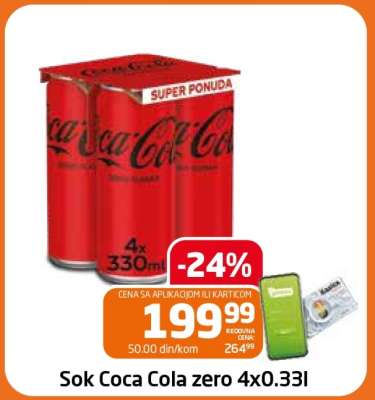 Sok Coca Cola zero 4x0.33l