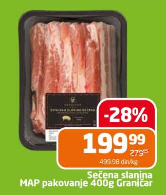 Sečena slanina MAP pakovanje 400g Graničar