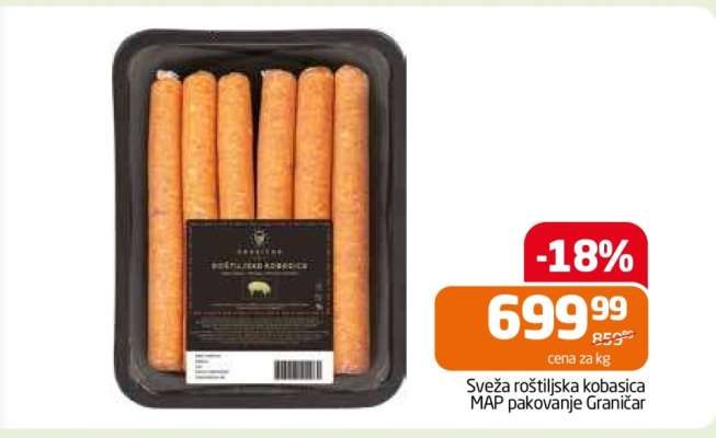 Sveža roštiljska kobasica MAP pakovanje Graničar