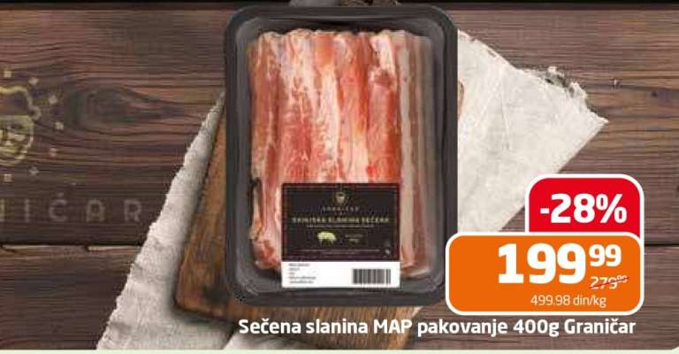 Sečena slanina MAP pakovanje 400g Graničar