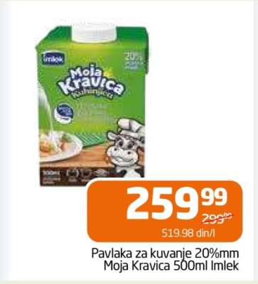 Pavlaka za kuvanje 20%mm Moja Kravica 500ml Imlek