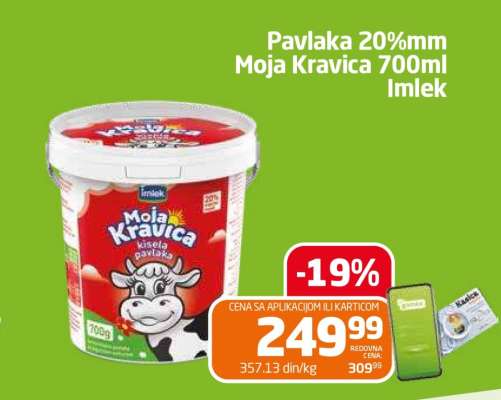 Pavlaka 20%mm Moja Kravica 700ml Imlek