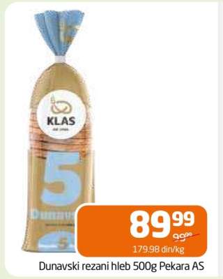 Dunavski rezani hleb 500g Pekara AS