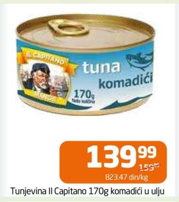 Tunjevina Il Capitano 170g komadići u ulju