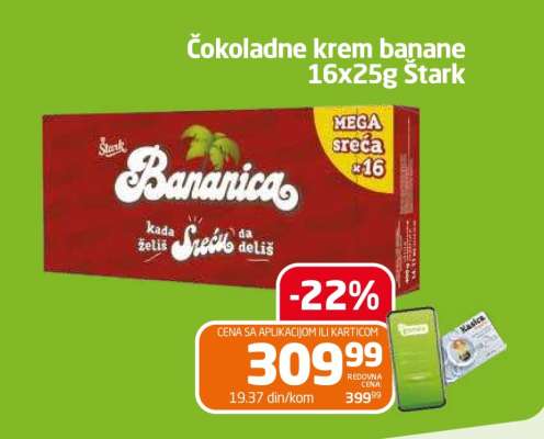 Čokoladne krem banane 16x25g Stark