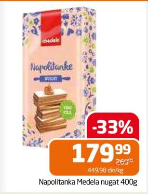 Napolitanka Medela nugat 400g