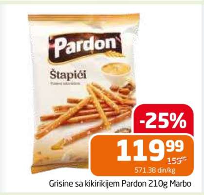 Grisine sa kikirikijem Pardon 210g Marbo