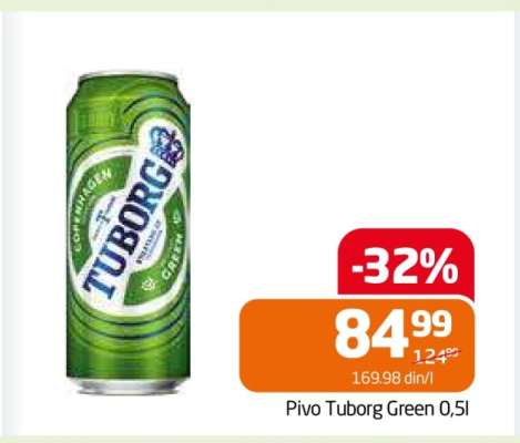Pivo Tuborg Green 0,5l