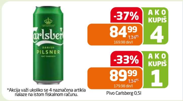 Pivo Carlsberg 0,5l