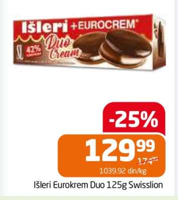 Išleri Eurokrem Duo 125g Swisslion