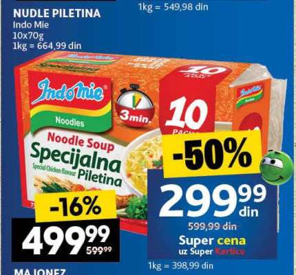 NUDLE piletina