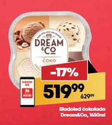 Sladoled Čokolada Dream&Co, 1650ml