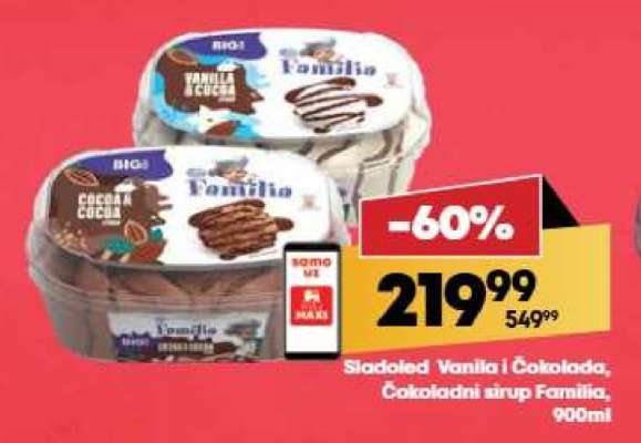 Sladoled Vanila i Čokolada, Čokoladni sirup Familia