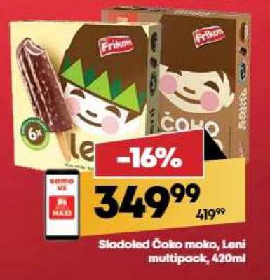 Sladoled Čoko moko, Leni multipack, 420ml