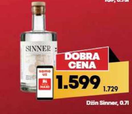 Džin Sinner, 0.7l