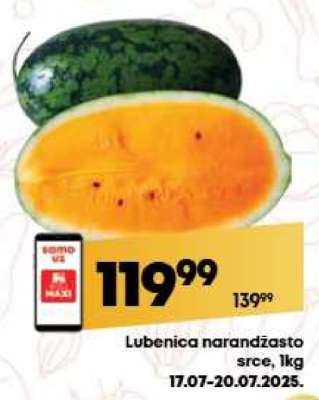 Lubenica narandžasto srce, 1kg