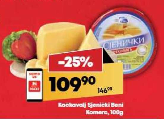 Kačkavalj Sjenički Beni Komerc , 100g