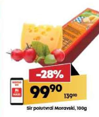 Sir polutvrdi Moravski, 100g