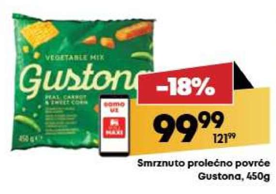 Smrznuto prolećno povrće Gustona, 450g