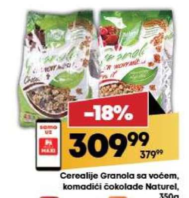 Cerealije Granola sa voćem, komadići čokolade Naturel