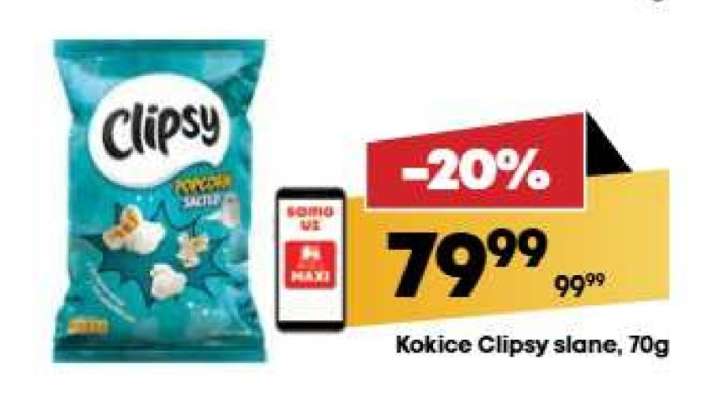Kokice Clipsy slane, 70g
