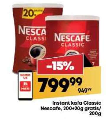 Instant kafa Classic Nescafe