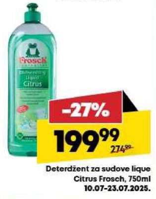 Deterdžent za sudove lique Citrus Frosch, 750ml