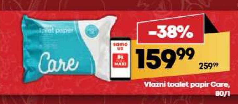 Vlažni toalet papir Care