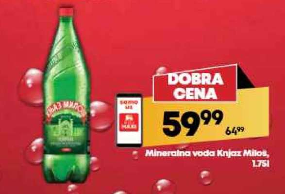 Mineralna voda Knjaz Miloš, 1.75l