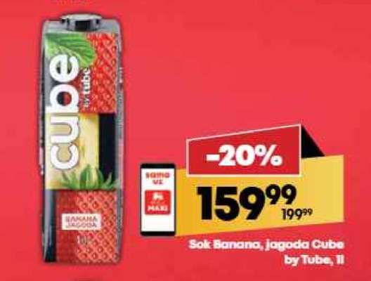 Sok Banana, jagoda Cube by Tube, 1l