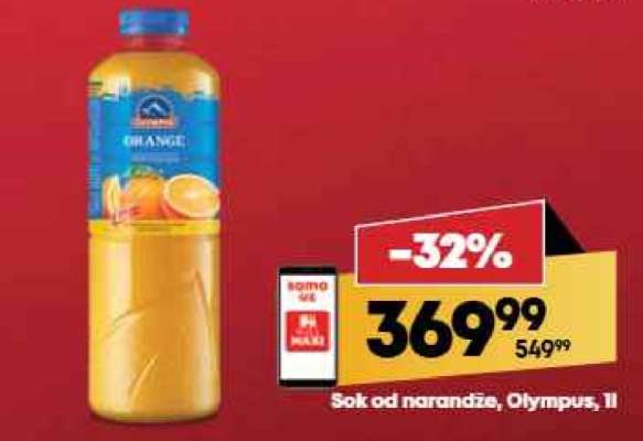 Sok od narandže Olympus, 1l