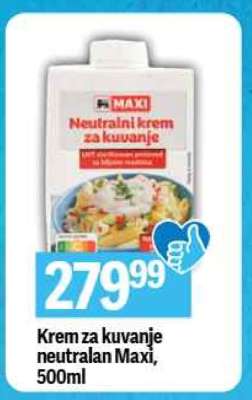 Krem za kuvanje neutralan Maxi 500ml