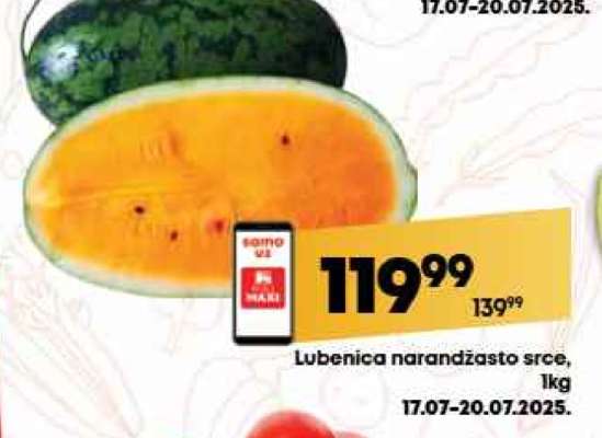 Lubenica narandžasto srce, 1kg