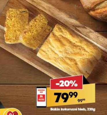 Bakin kukuruzni hleb 220g