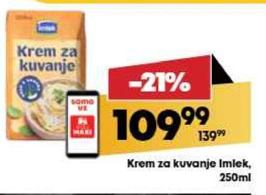 Krem za kuvanje Imlek, 250ml