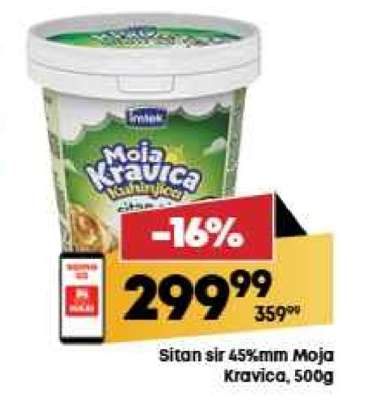 Sitni sir 45%mm Moja Kravica, 500g