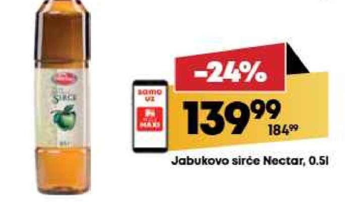 Jabukovo sirće Nectar, 0.5l