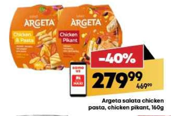 Argeta salata chicken pasta, chicken pikant, 160g