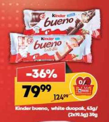 Kinder bueno, white duopak, 43g/ (2x19.5g) 39g